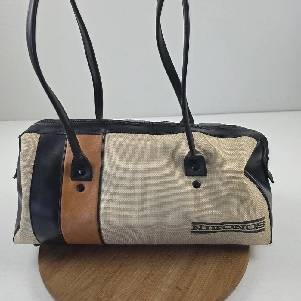 Vintage Nikon Nikonos Camera Shoulder Bag Beige Canvas Padded Carry Case Japan